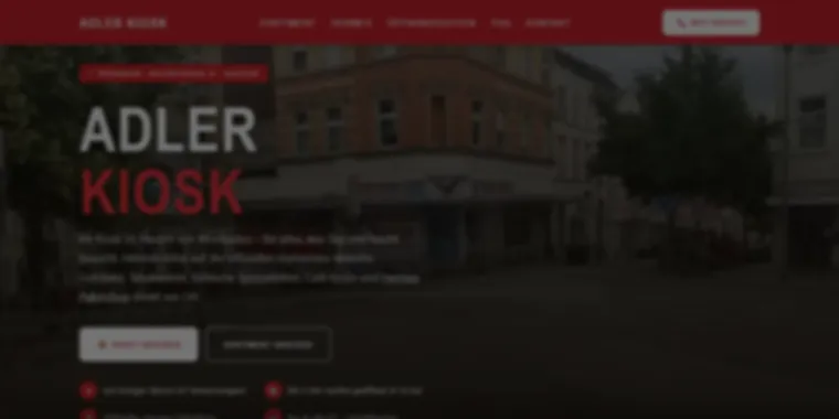 Website Adler Kiosk — Startseite
