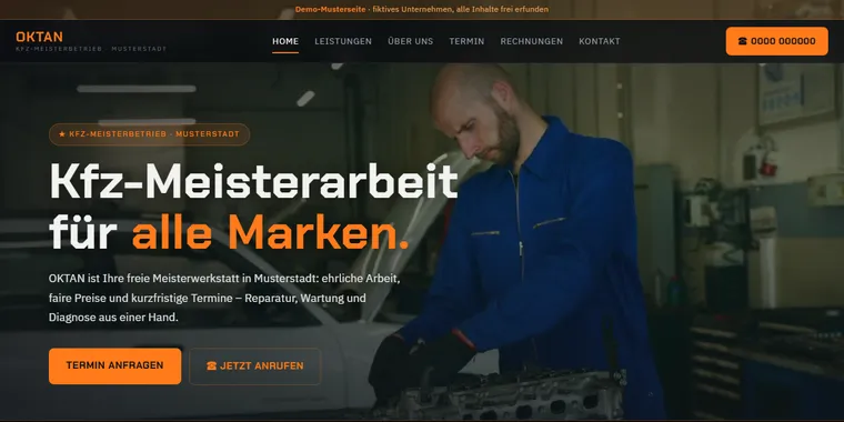 Beispielseite KFZ-Werkstatt