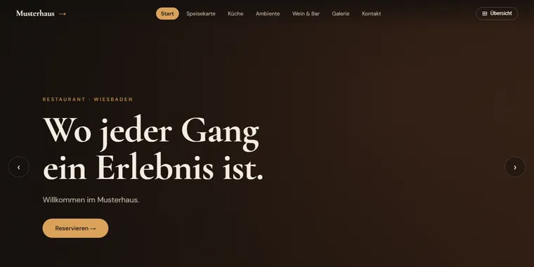 Beispielseite Musterhaus — Restaurant, Multi-Page
